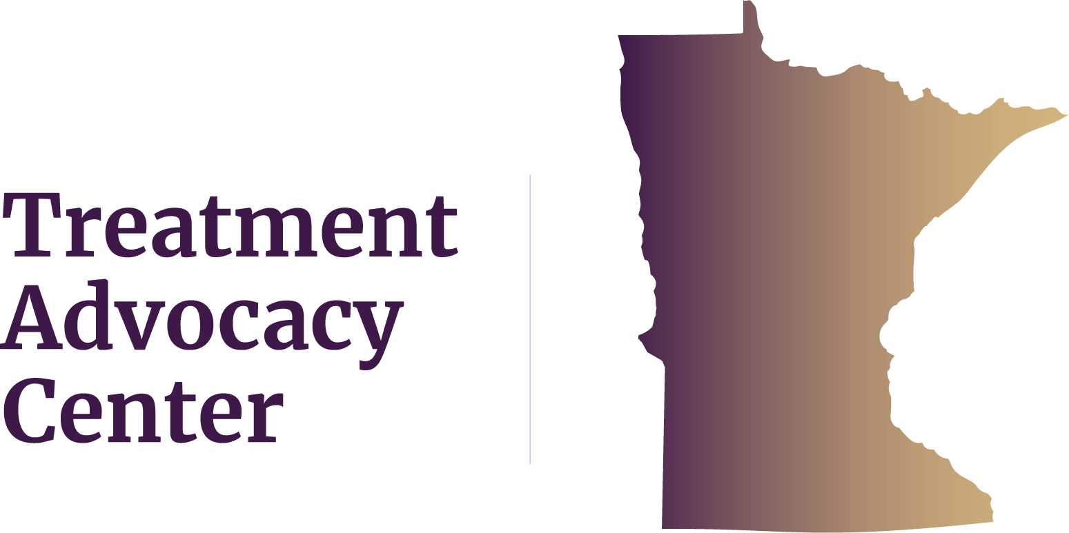 State of Minnesota next to Treatment Advocacy Center text, symbolizing local severe mental illness data, laws, and resources