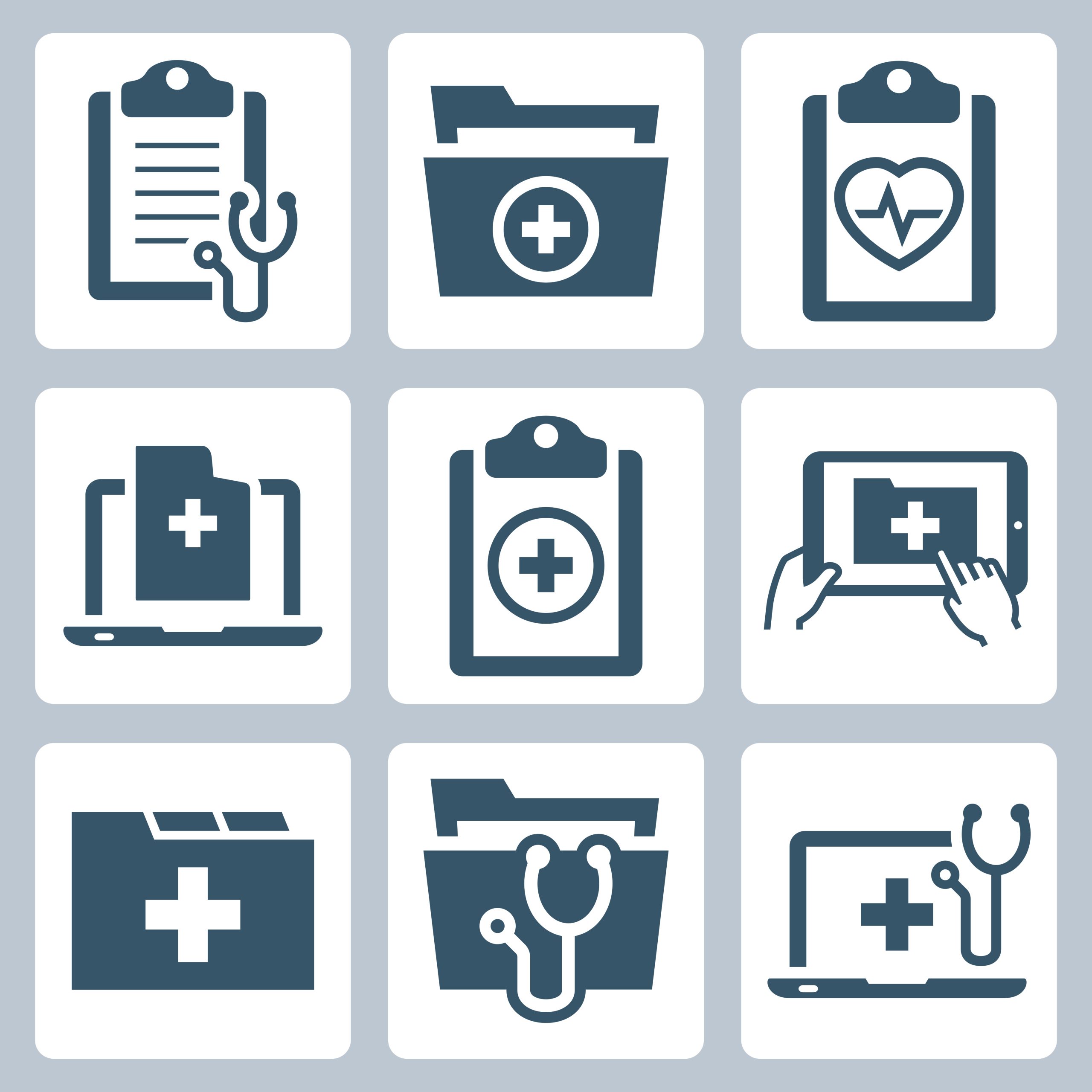 image of various icons depicting health-related documents, representing resources and tools for creating psychiatric advance directives